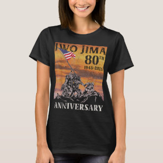 Iwo Jima 80-jähriges Jubiläum Wwii Veteran US Flag T-Shirt