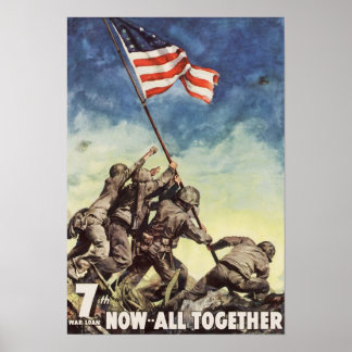 Iwo Jima American War USA Raising the Colors Amer Poster