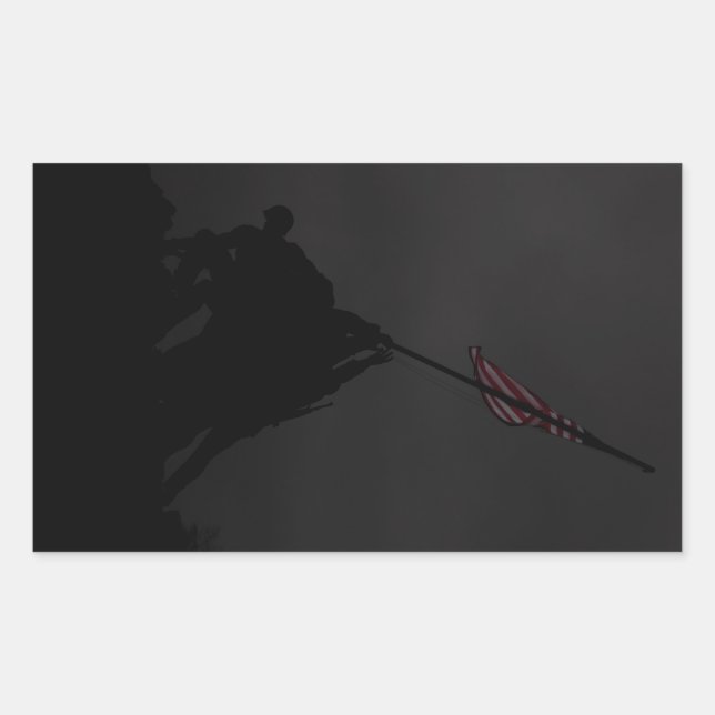 Iwo Jima Flag Rechteckiger Aufkleber (Vorderseite)