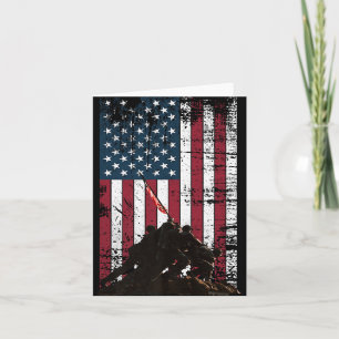 Iwo Jima Flaggenhissung Bedrängte Us-Flagge Wwii V Karte