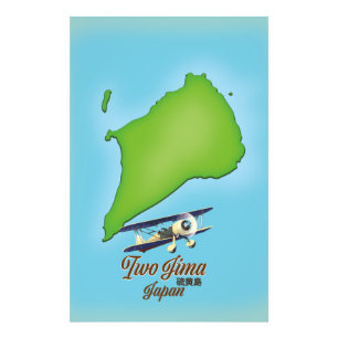 Iwo Jima Japan Inselkarte Fotodruck