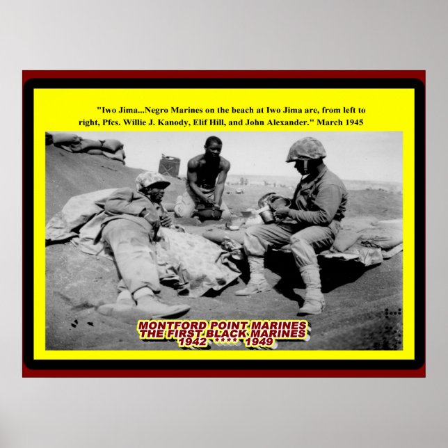 IWO JIMA NEGRO MARINES 1945 POSTER (Vorne)