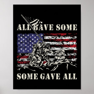 Iwo Jima Wwii Veteran 4. Juli Armee US-Flagge Poster