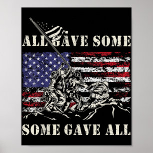 Iwo Jima Wwii Veteran 4. Juli Armee US-Flagge Ret Poster