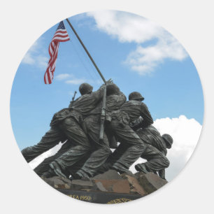 Iwojima-Denkmal im Washington DC Runder Aufkleber
