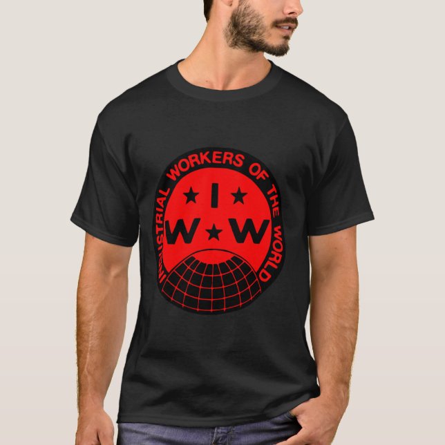 IWW-Logo, Wobblies - Ein großer T - Shirt der Gewe (Vorderseite)