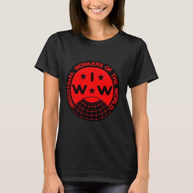 IWW-Logo, Wobblies - Ein großer T - Shirt der Gewe (Vorderseite)