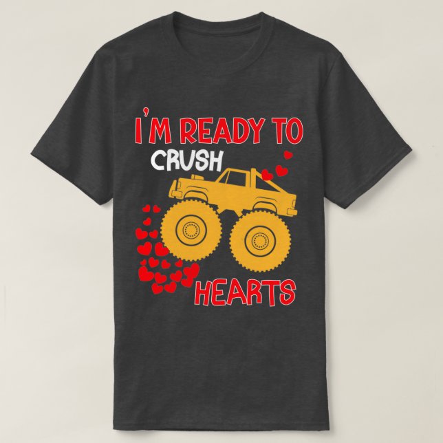 Ix27m Bereit zum Crush Monster Truck Herzfreund T-Shirt (Design vorne)
