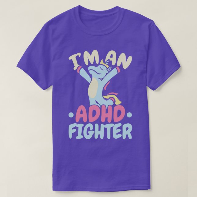 Ix27m Ein ADHD-Kämpfer denkt anders als einhorn T-Shirt (Design vorne)