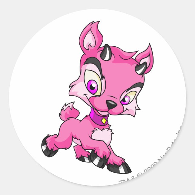Ixi Pink Runder Aufkleber (Vorderseite)