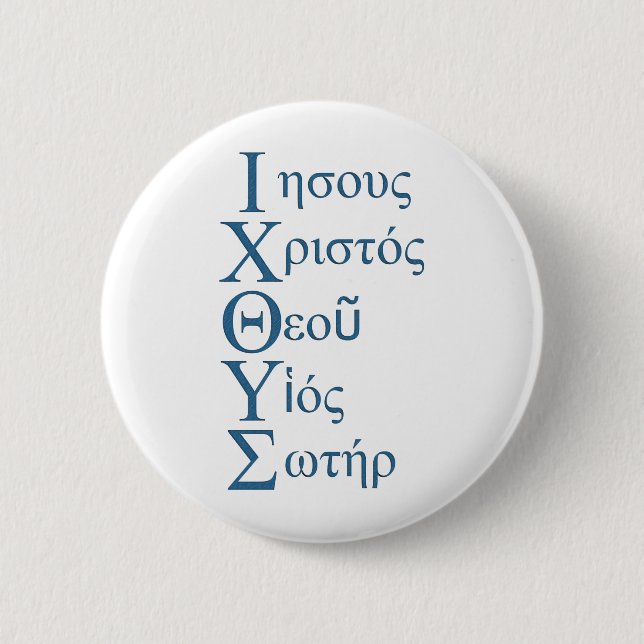 IXOYE Acrostic (blau) Button (Vorderseite)
