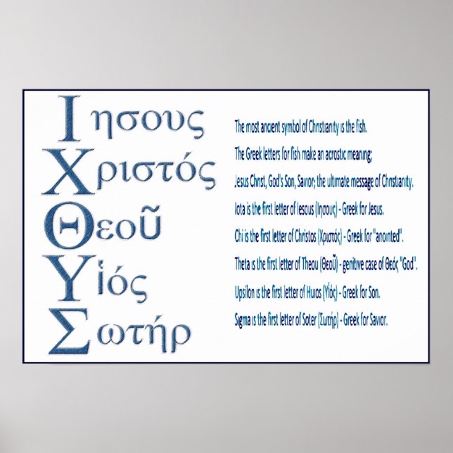 IXOYE Acrostic (blau) Poster (Vorne)