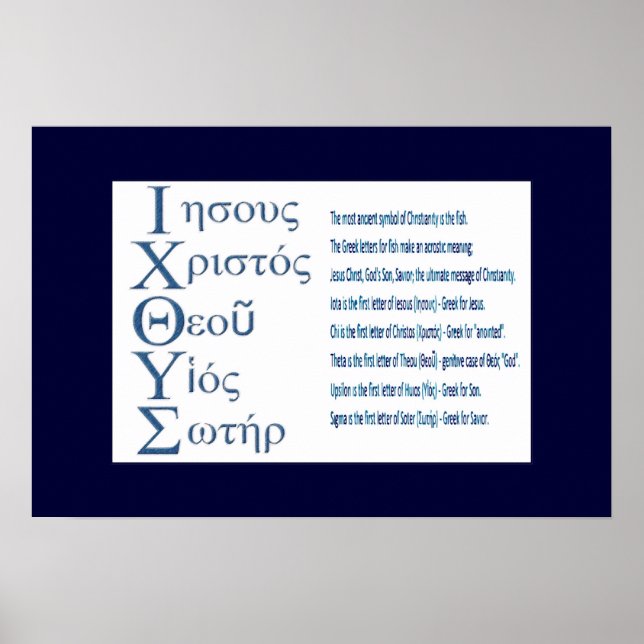 IXOYE Acrostic (blau) Poster (Vorne)