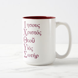 IXOYE Acrostic (rot) Zweifarbige Tasse