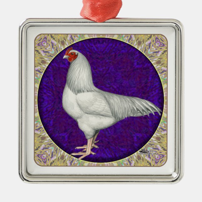 Ixworth Rooster Ornament Aus Metall (Vorne)