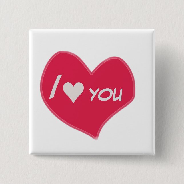“I🤍You Heart – Cute Romantic Gift Design” Button (Vorderseite)
