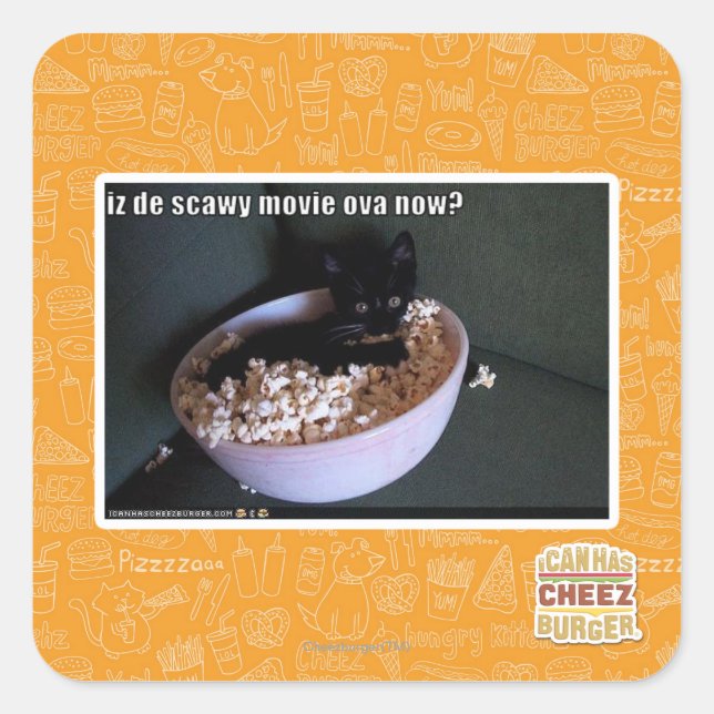 Iz de scawy Film ova jetzt? Quadratischer Aufkleber (Vorderseite)