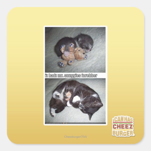 iz hadz mr. snuggies forebber quadratischer aufkleber (Vorderseite)