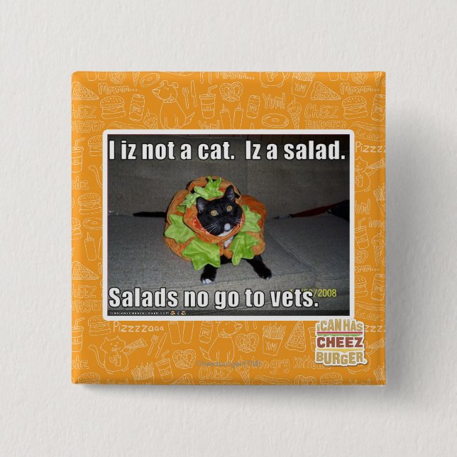 Iz I nicht eine Katze. Iz ein Salat Button (Vorderseite)