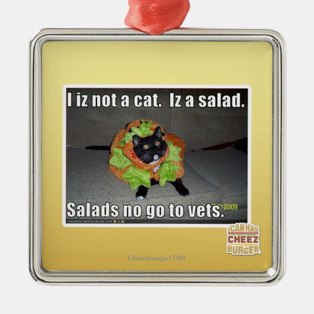 Iz I nicht eine Katze. Iz ein Salat Ornament Aus Metall (Vorne)