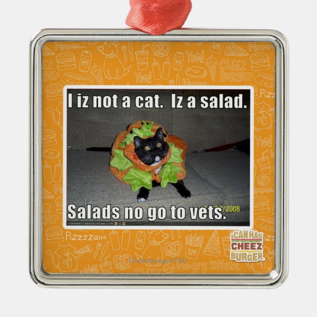 Iz I nicht eine Katze. Iz ein Salat Ornament Aus Metall (Vorne)