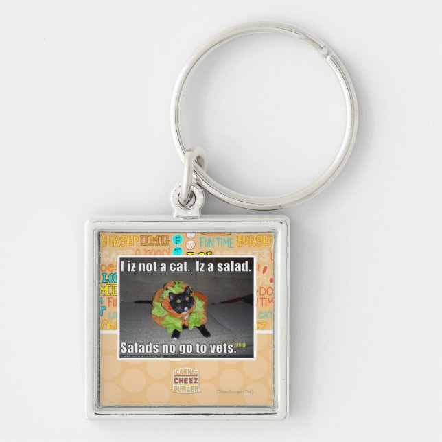 Iz I nicht eine Katze. Iz ein Salat Schlüsselanhänger (Vorne)