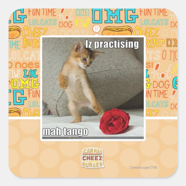 Iz übt Mah Tango Quadratischer Aufkleber (Vorderseite)