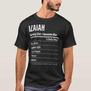 Izaiah Serving Size Nutrition Label Kalorien T-Shirt