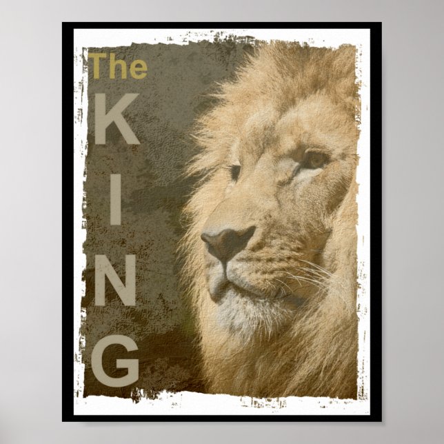 Ize Modern Elegant P Art Lion Head Black  Poster (Vorne)