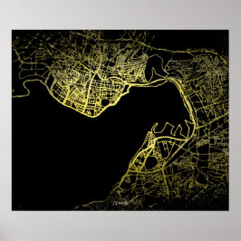 Izmir Gold Style Art Karte Poster