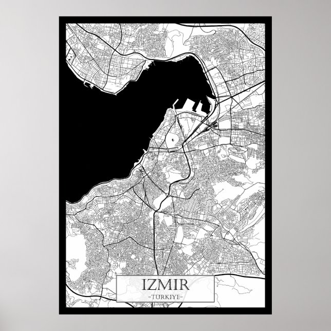 İzmir Türkei Karte Poster (Vorne)