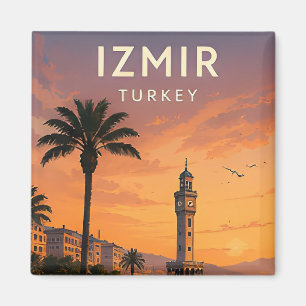 🌅 Izmir Türkei Uhrturm und Meerblick Magnet