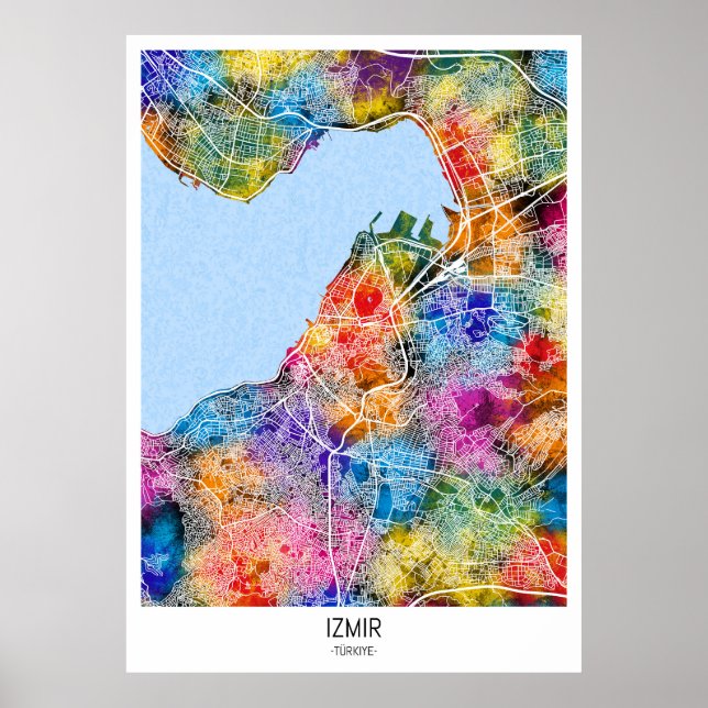 İzmir Türkiye City Map Poster (Vorne)