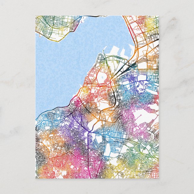 İzmir Türkiye City Map Postkarte (Vorderseite)