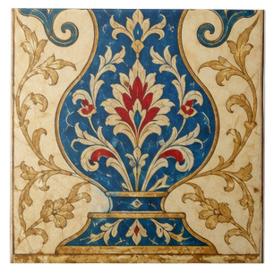 Iznik Blaue Ziervase Blumenkunst Fliese