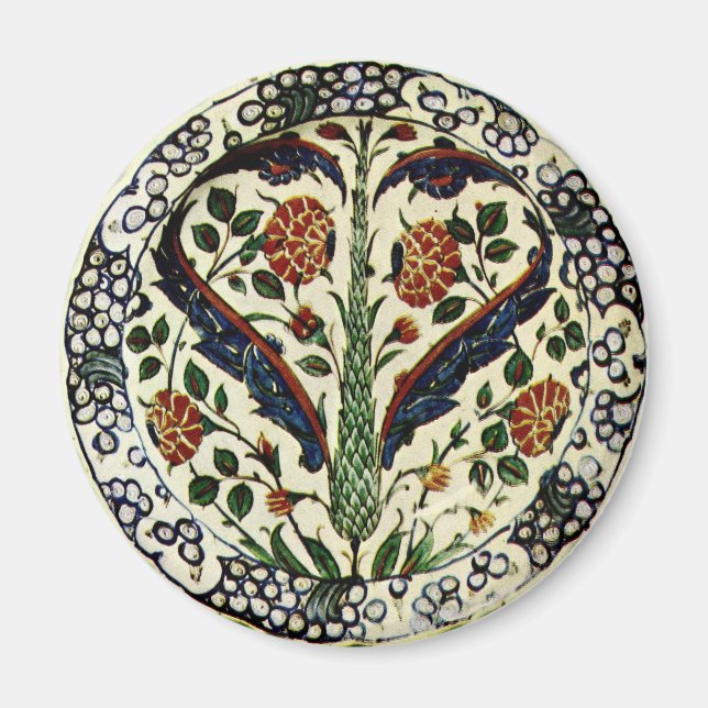Iznik Feather Heart Magnet (Vorne)