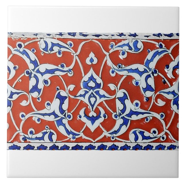 Iznik-Fliese in roter Farbe Fliese (Vorderseite)