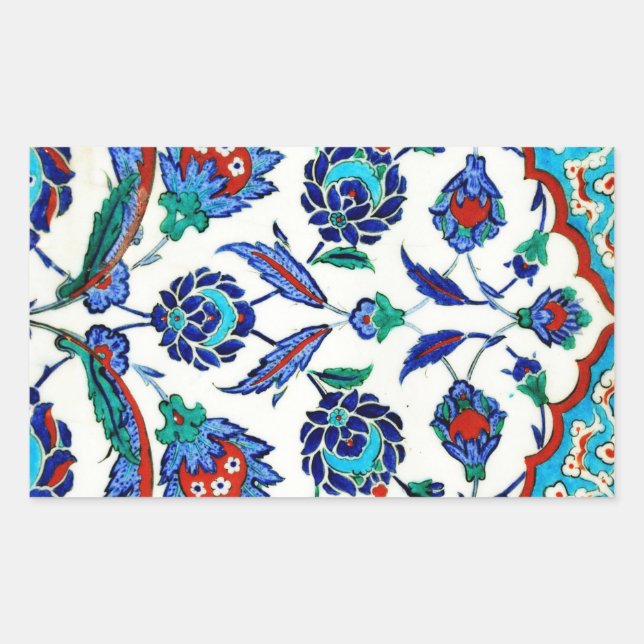 Iznik-Fliese Rechteckiger Aufkleber (Vorderseite)