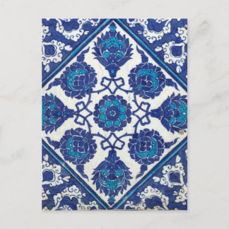 Iznik Floral Ethnic Tribal Türkische Mosaik-Töpfer Postkarte