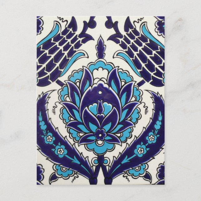 Iznik Floral Ethnic Tribal Türkische Mosaik-Töpfer Postkarte (Vorderseite)