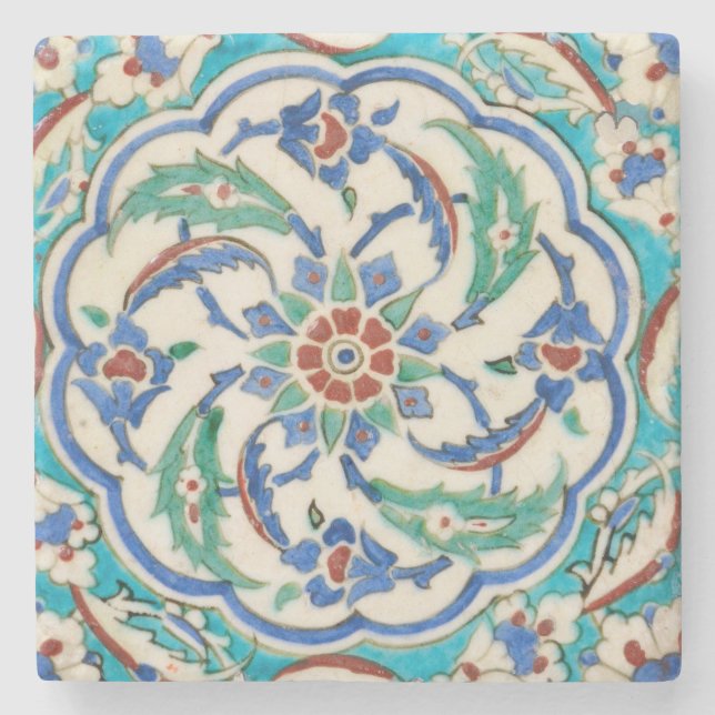Iznik-Keramik Steinuntersetzer (Vorderseite)