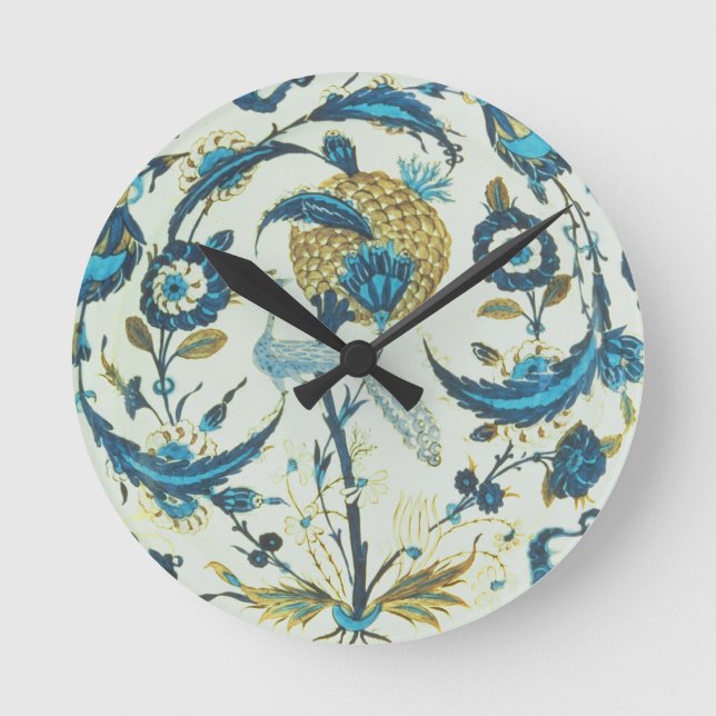 Iznik-Schale mit einem Pfau unter fl Runde Wanduhr (Vorderseite)