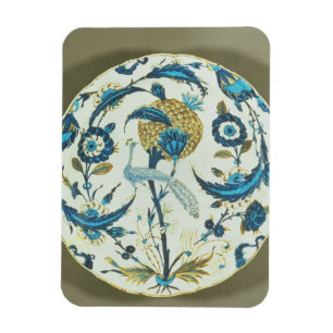 Iznik Teller, der mit einem Pfau gemalt wurde, Magnet