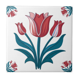 Iznik Tulip Floral Pattern Keramik Tile Fliese
