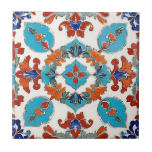 Iznik Türkisch Floral Vintag Red Blue Symmetrie Fliese