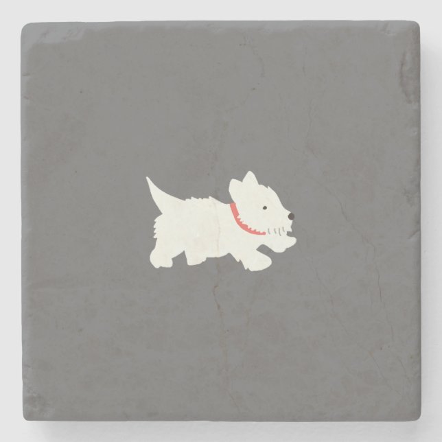 Izzie der Westie Steinuntersetzer (Vorderseite)