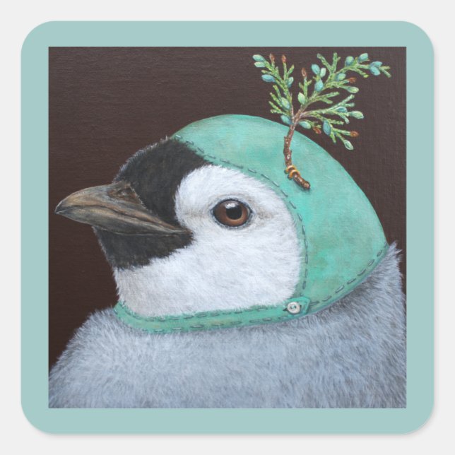 Izzy die Pinguinkleber Quadratischer Aufkleber (Vorderseite)