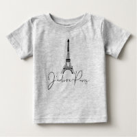 J' adore Paris Eiffel Tower Niedlich Gray