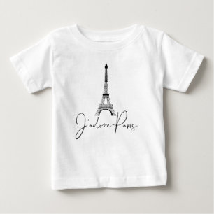 J' adore Paris Eiffelturm Cute White Baby T-shirt