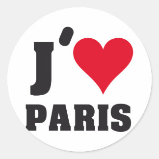 J´AIME PARIS RUNDER AUFKLEBER